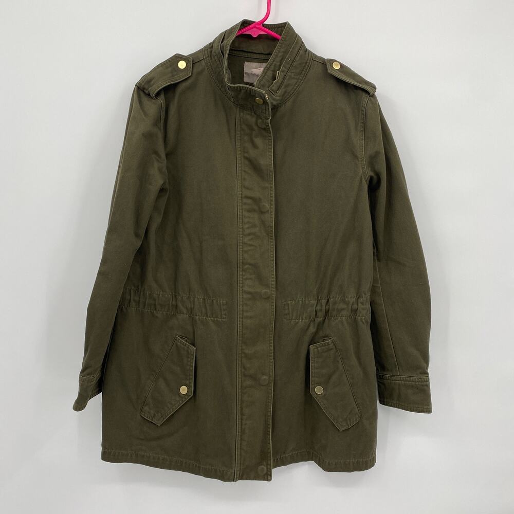 Love 21 Green ZIp Snap Front Military Jacket Size Small
